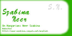 szabina neer business card